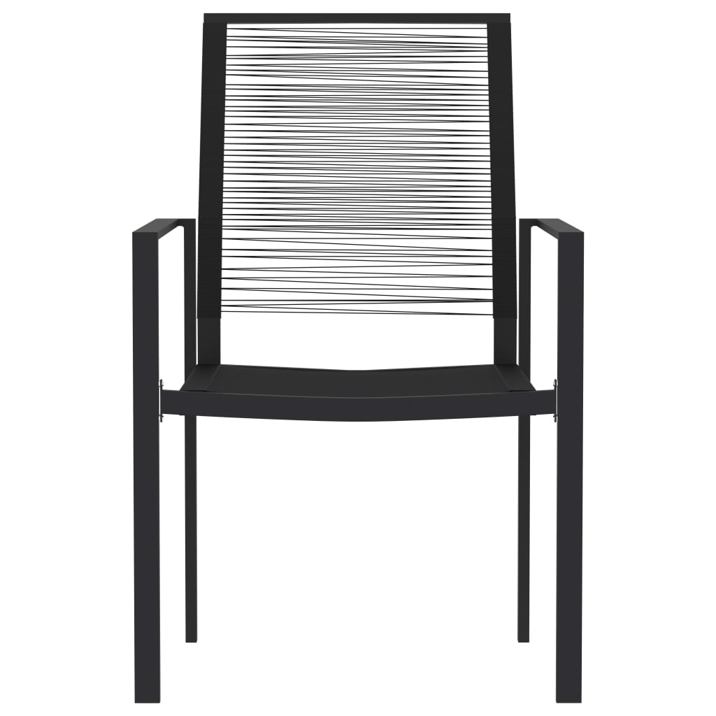 7 Piece Garden Dining Set Black