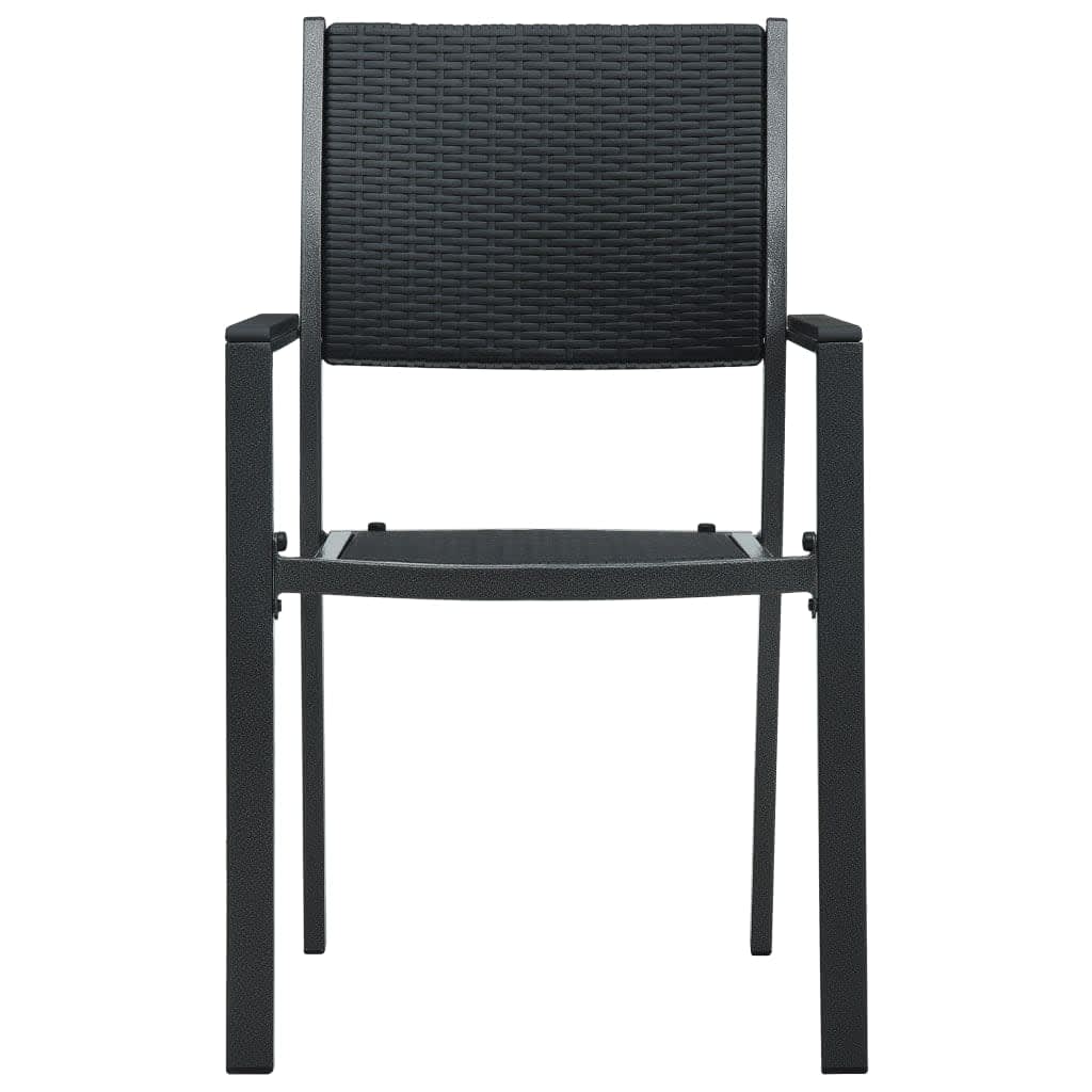 5 Piece Garden Dining Set Black