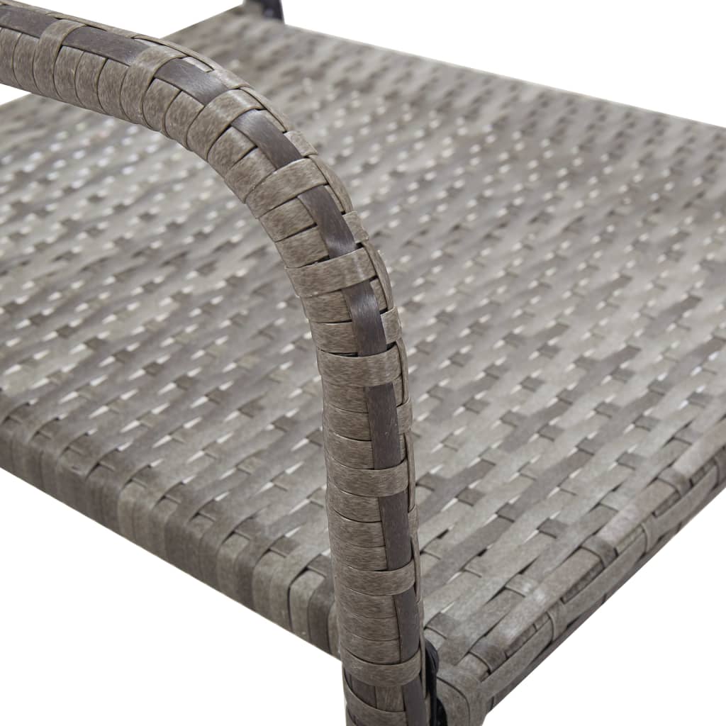 Stackable Grey Poly Rattan Garden Dining Chairs - 2 Pack