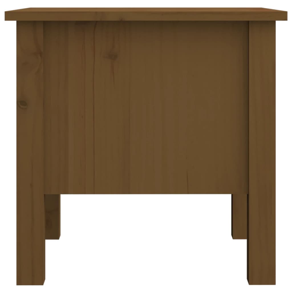 Honey Brown Pine Wood Side Tables, Set of 2, 40x40x39 cm