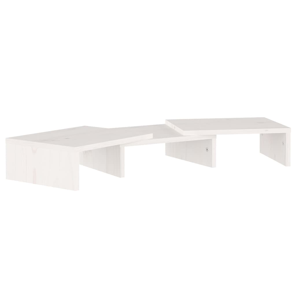 Monitor Stand White 60x24x10.5 cm Solid Wood Pine