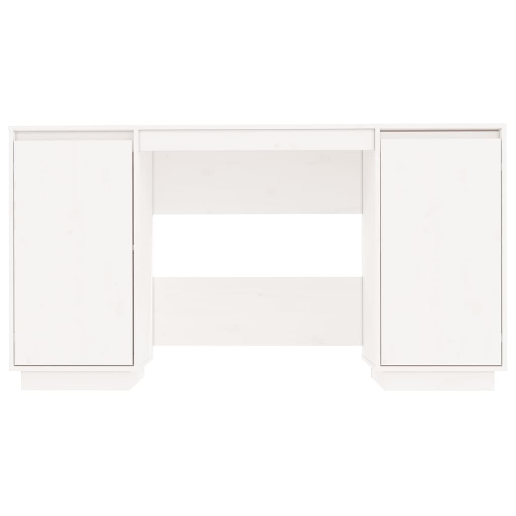 Solid Pine Wood Desk White 140x50x75 cm - Stylish & Durable