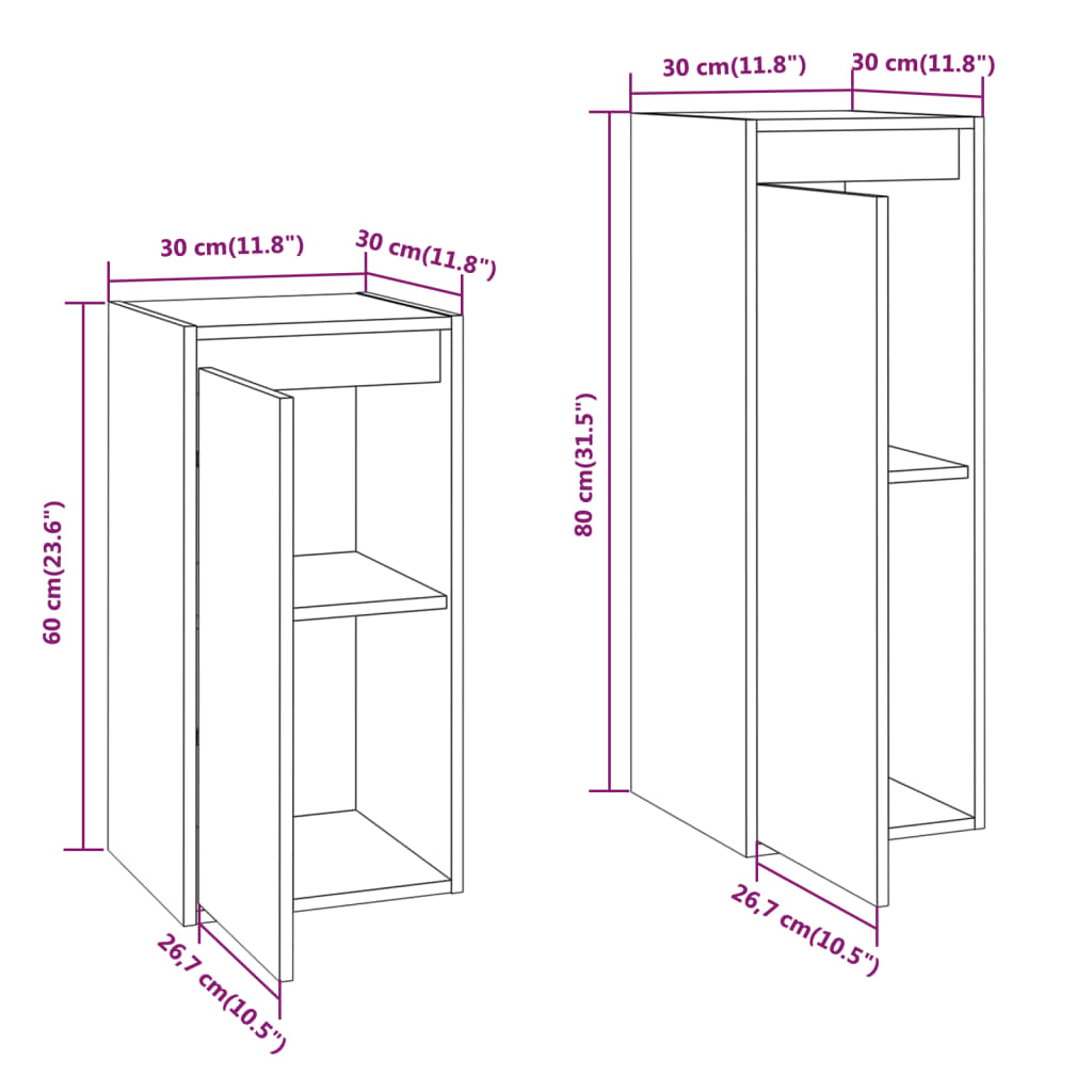 TV Cabinets 2 pcs Honey Brown Solid Wood Pine