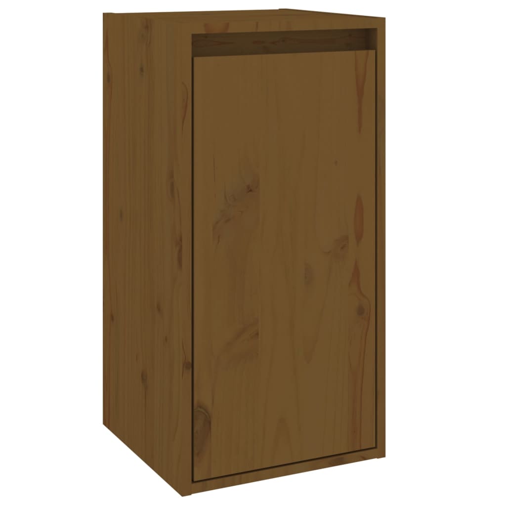 TV Cabinets 3 pcs Honey Brown Solid Wood Pine