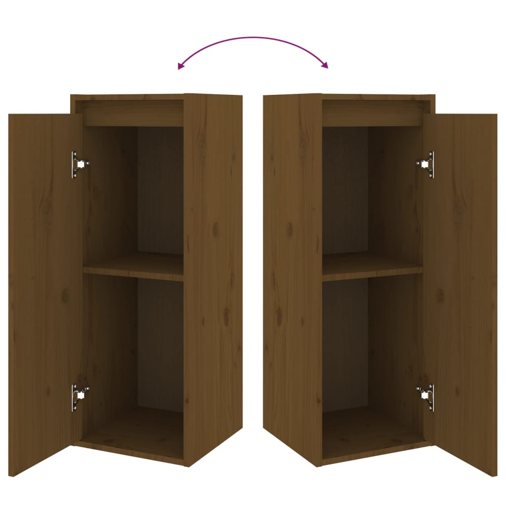 TV Cabinets 3 pcs Honey Brown Solid Wood Pine