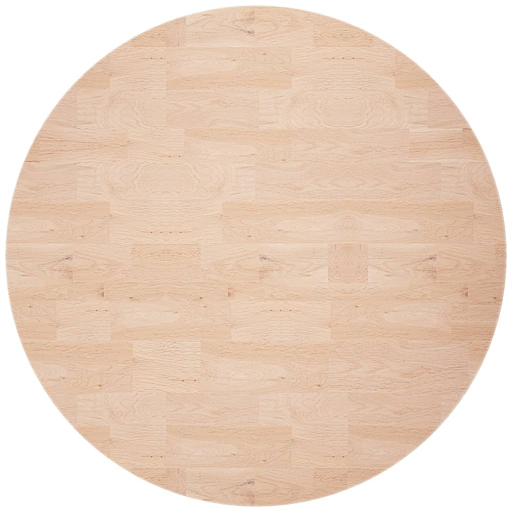 Round Table Top Ø80x4 cm Untreated Solid Wood Oak