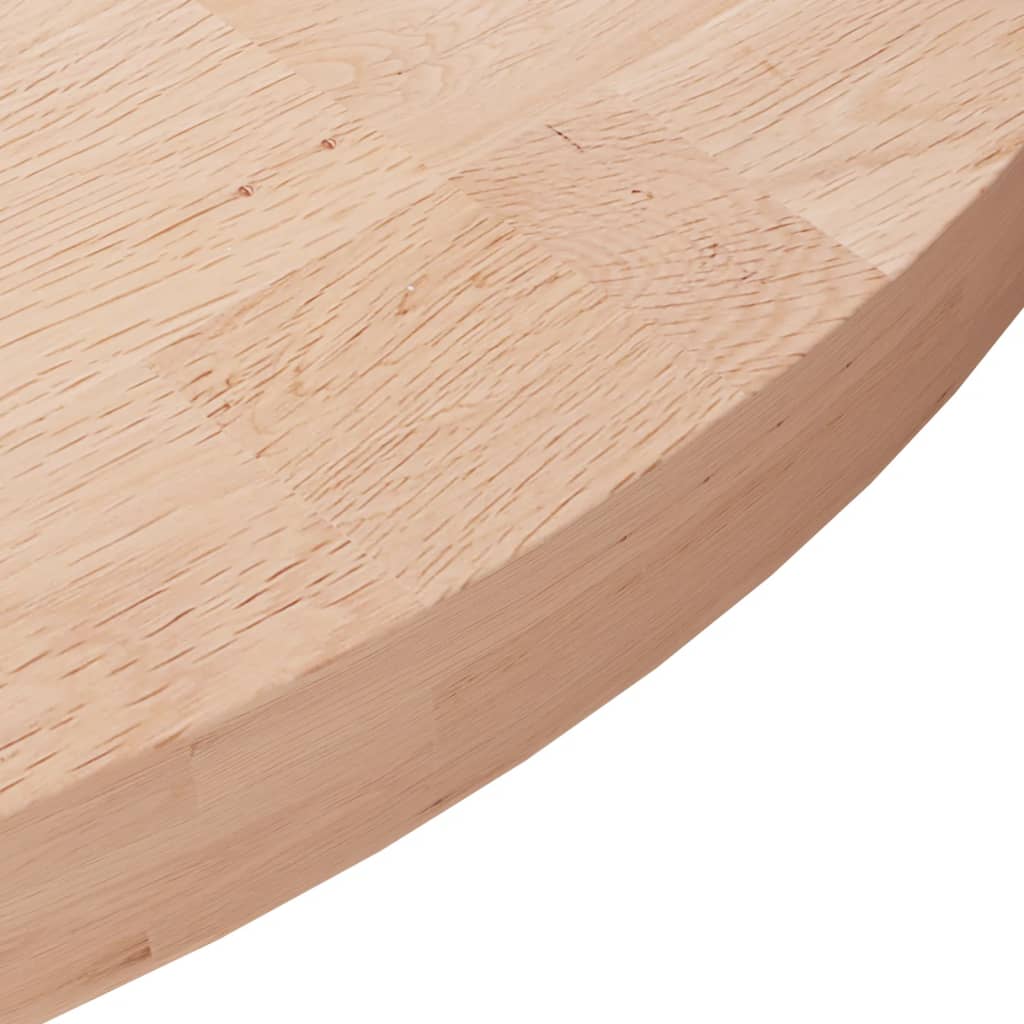 Round Table Top Ø80x4 cm Untreated Solid Wood Oak