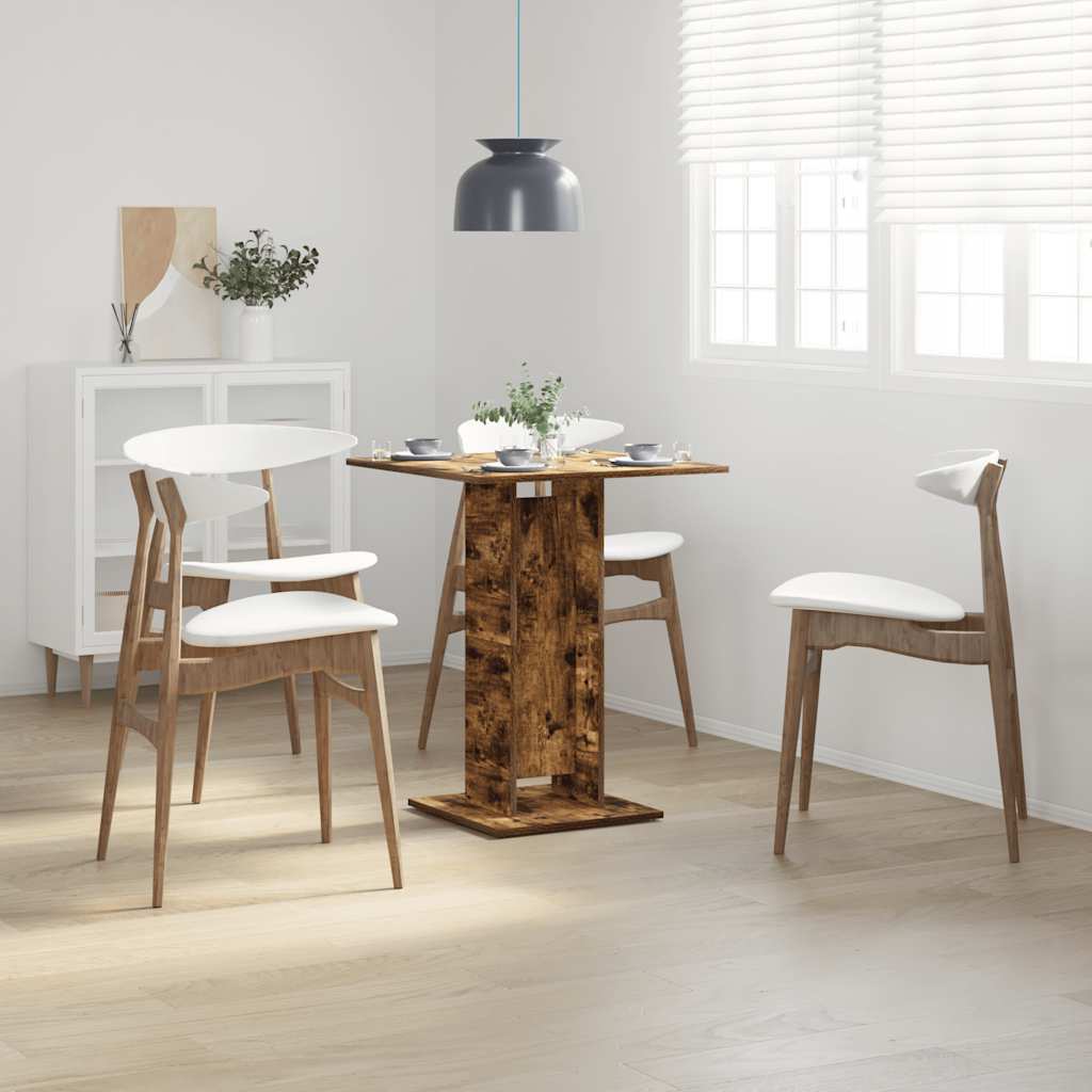 Smoked Oak Bistro Table 60x60x75 cm - Engineered Wood Elegance