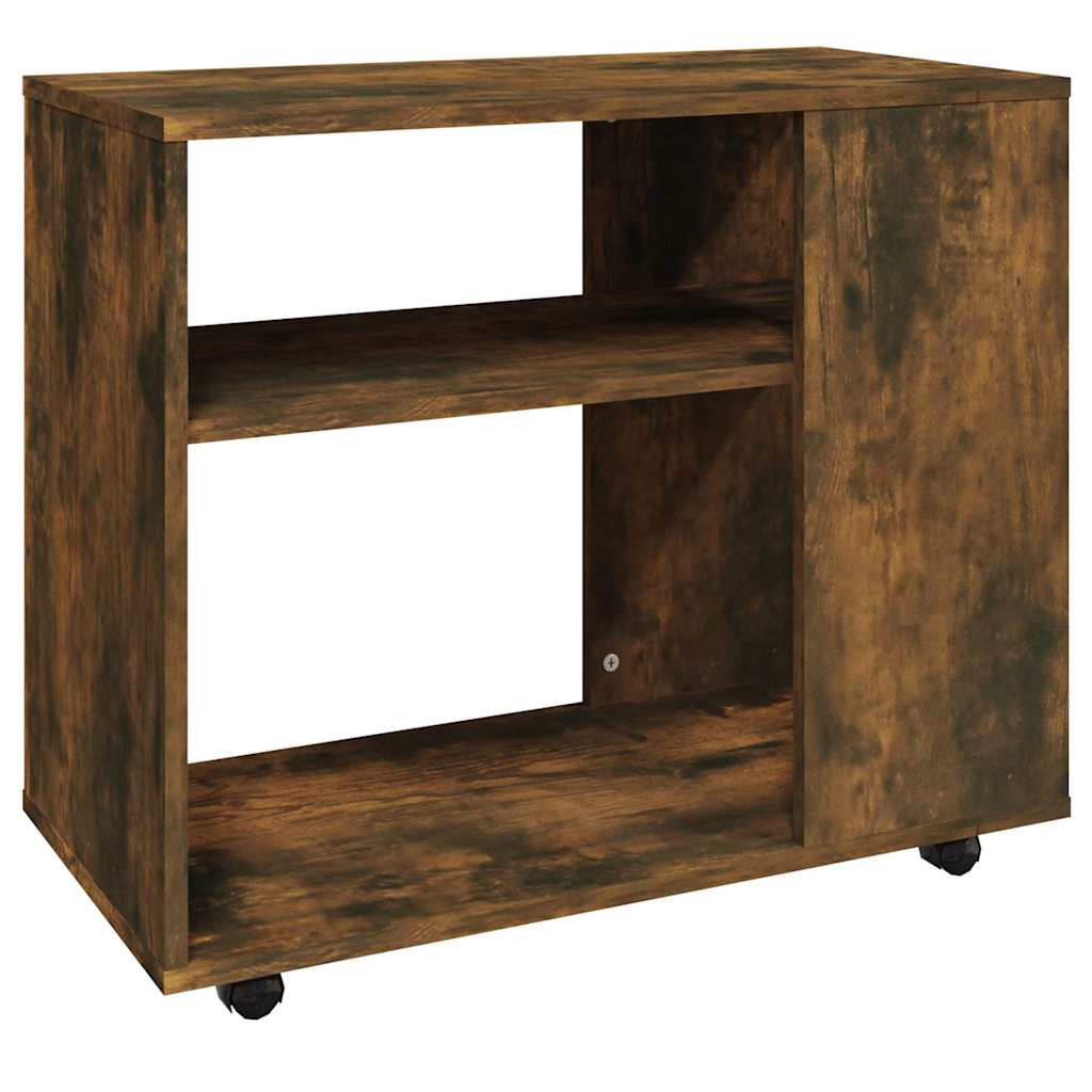 Smoked Oak Side Table - Engineered Wood, 70x35x55 cm