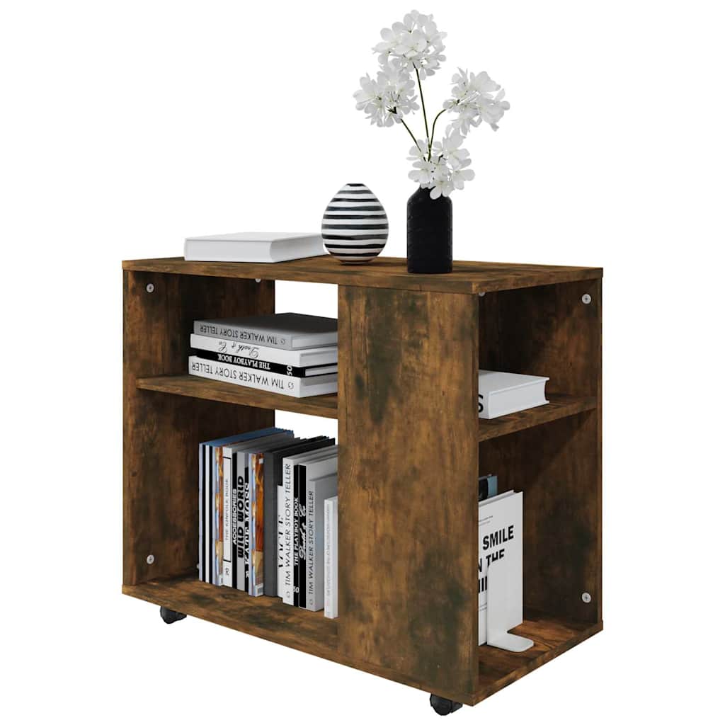 Smoked Oak Side Table - Engineered Wood, 70x35x55 cm