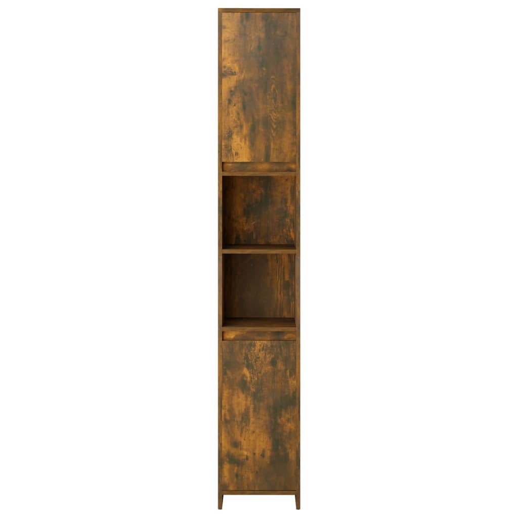 Smoked Oak Engineered Wood Bathroom Cabinet - 30x30x183.5 cm