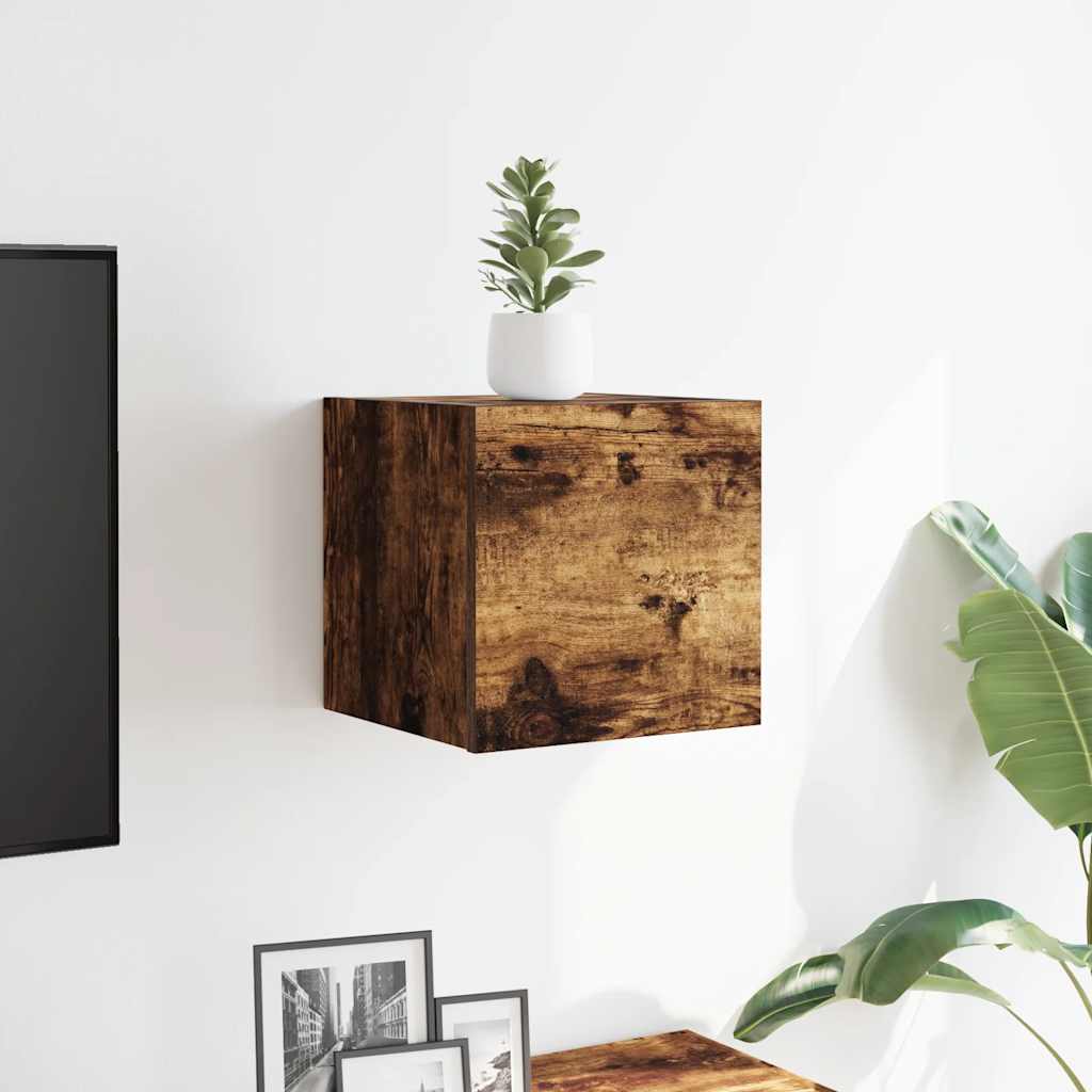 Wall Mounted TV Cabinet Smoked Oak 30.5x30x30 cm