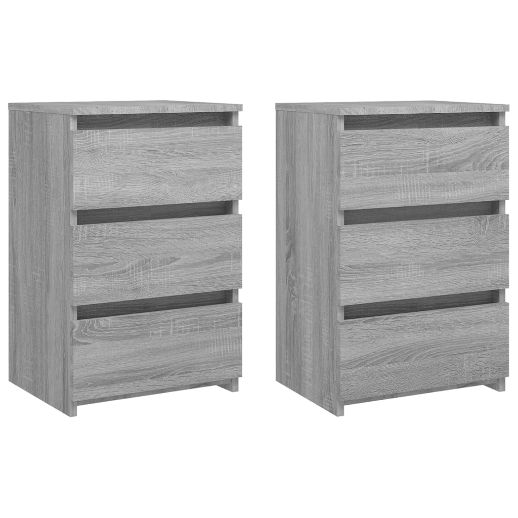 2 Grey Sonoma Bed Cabinets, 40x35x62.5 cm, Engineered Wood