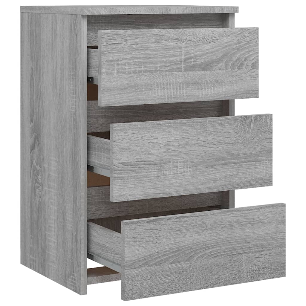 2 Grey Sonoma Bed Cabinets, 40x35x62.5 cm, Engineered Wood