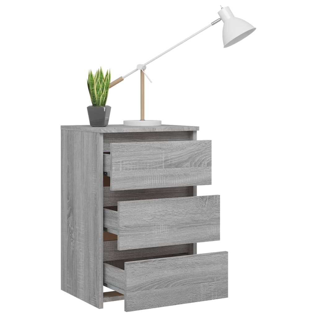 2 Grey Sonoma Bed Cabinets, 40x35x62.5 cm, Engineered Wood