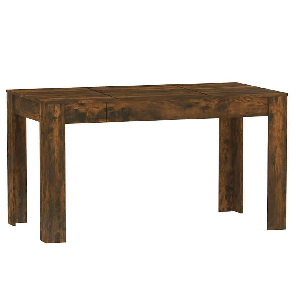 Smoked Oak Dining Table 140x74.5x76 cm - Engineered Wood Design
