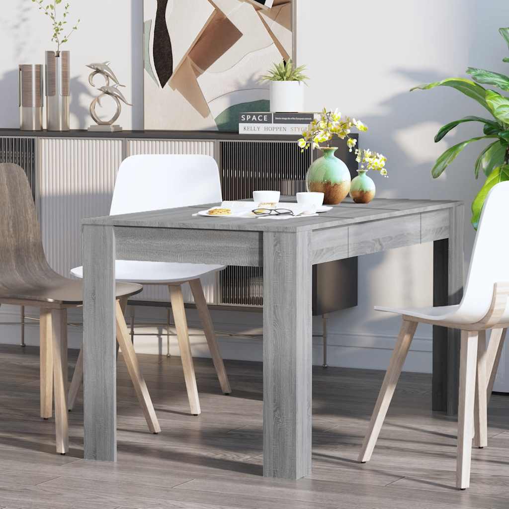 Stylish Grey Sonoma Dining Table 140x74.5x76 cm - Engineered Wood