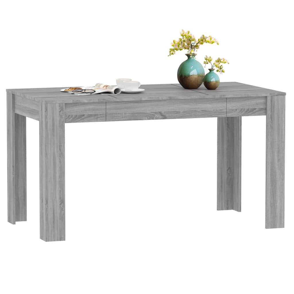 Stylish Grey Sonoma Dining Table 140x74.5x76 cm - Engineered Wood