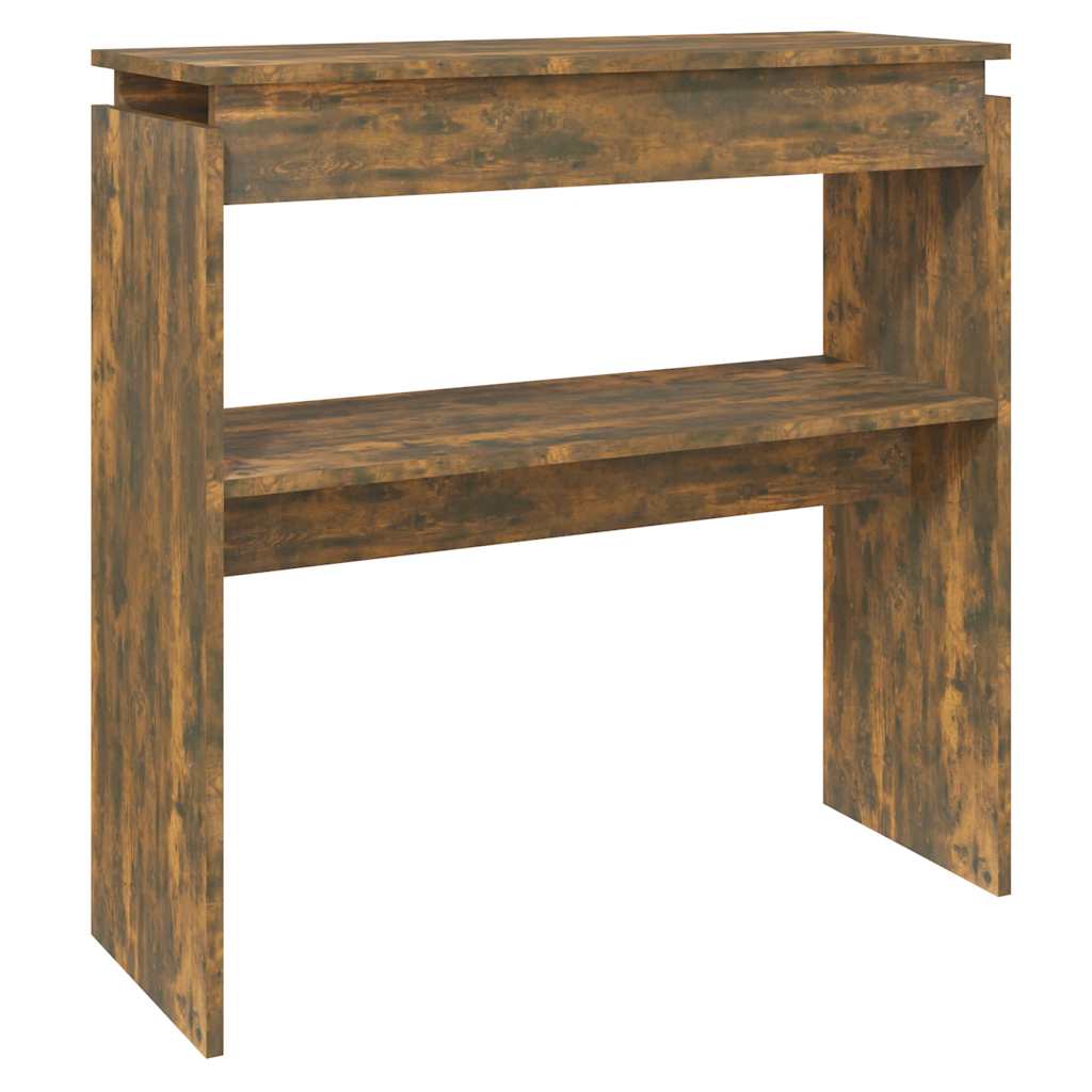 Smoked Oak Console Table - Engineered Wood, 80x30x80 cm