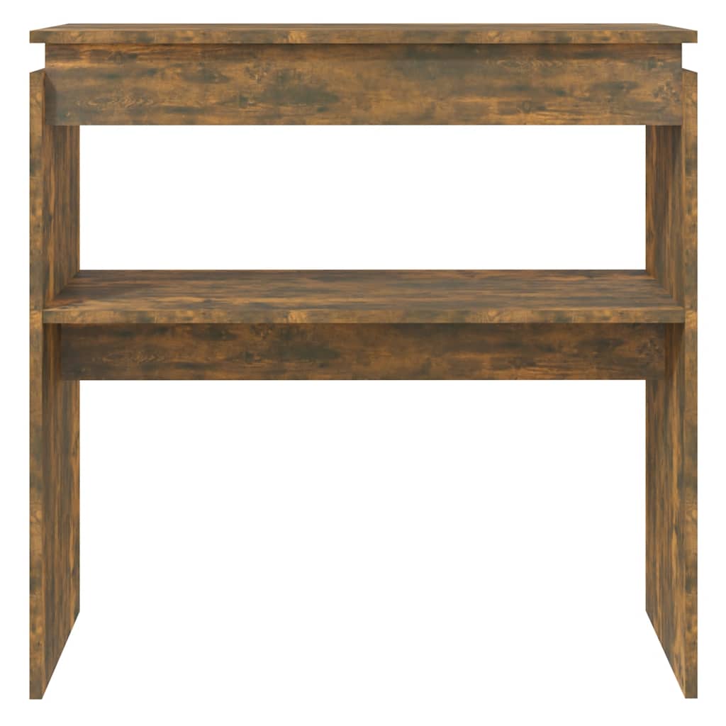 Smoked Oak Console Table - Engineered Wood, 80x30x80 cm