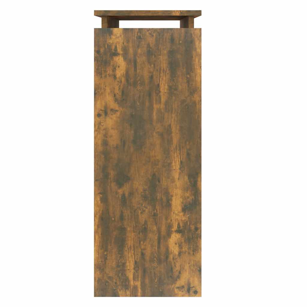 Smoked Oak Console Table - Engineered Wood, 80x30x80 cm