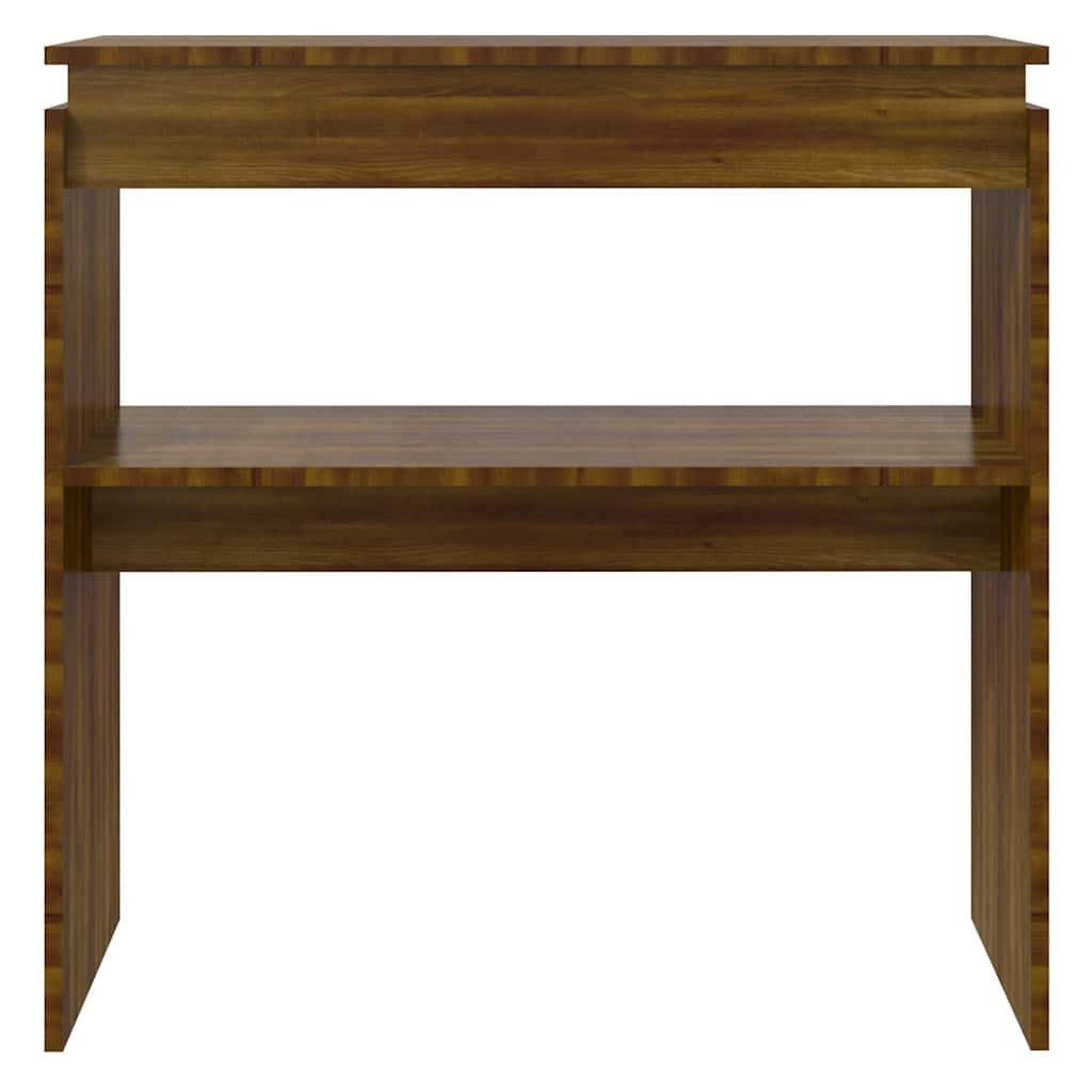 Brown Oak Console Table - Engineered Wood, 80x30x80 cm