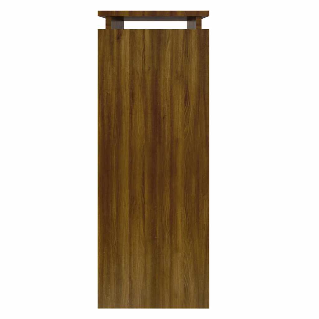 Brown Oak Console Table - Engineered Wood, 80x30x80 cm