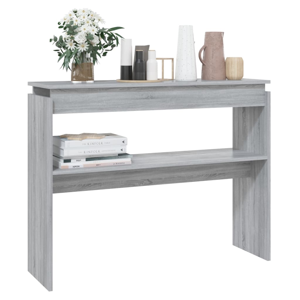 Sonoma Grey Console Table - 102x30x80 cm, Engineered Wood