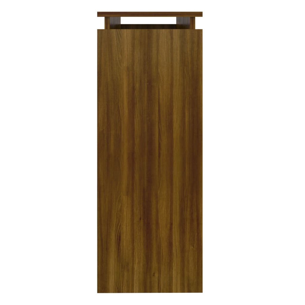 Brown Oak Engineered Wood Console Table - 102x30x80 cm