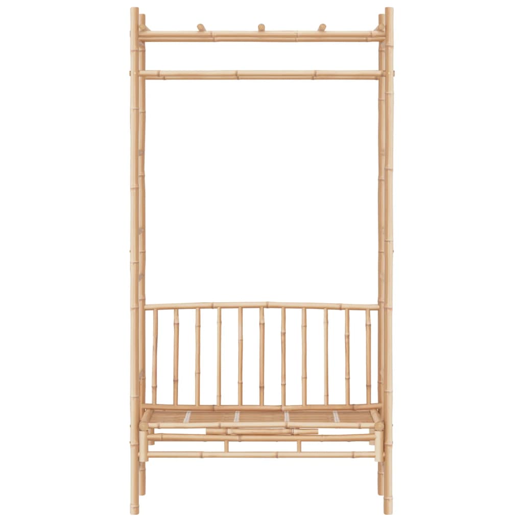 Bamboo Garden Bench with Pergola, 116 cm - Natural Finish