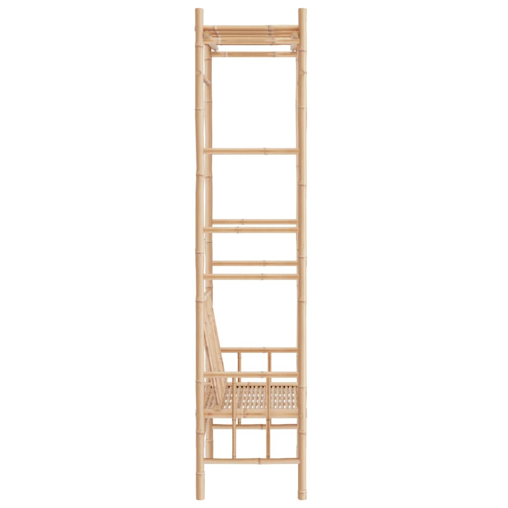 Bamboo Garden Bench with Pergola, 116 cm - Natural Finish