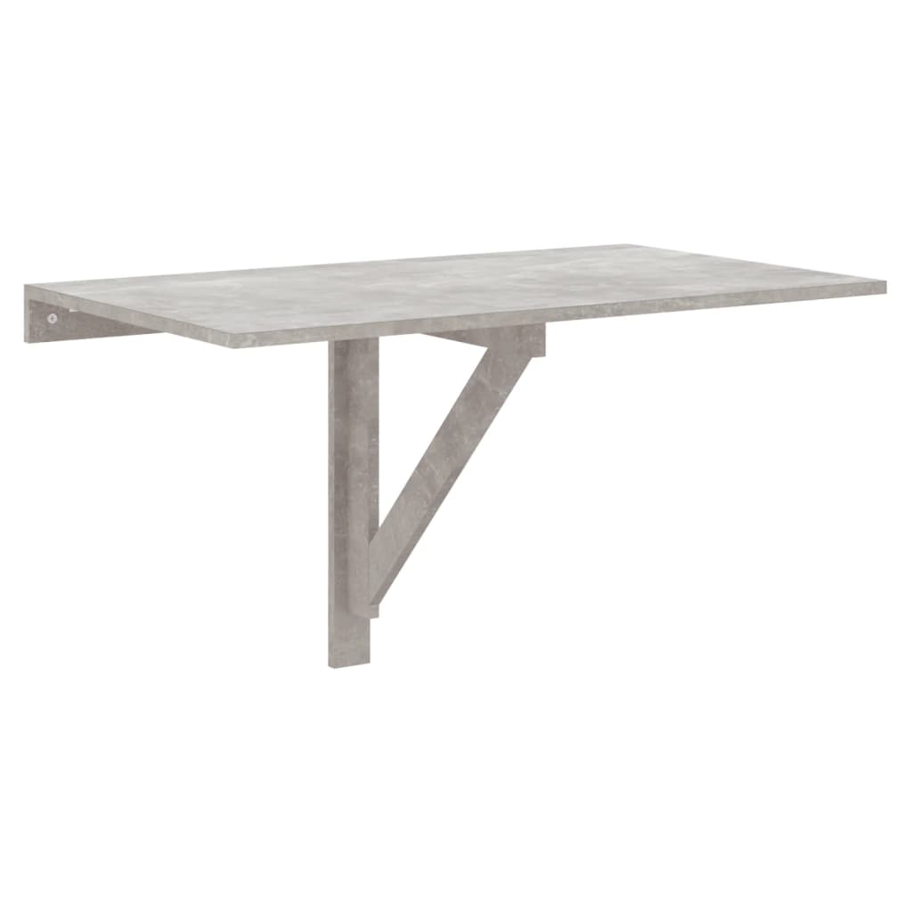 Concrete Grey Folding Wall Table 100x60x56 cm - Engineered Wood