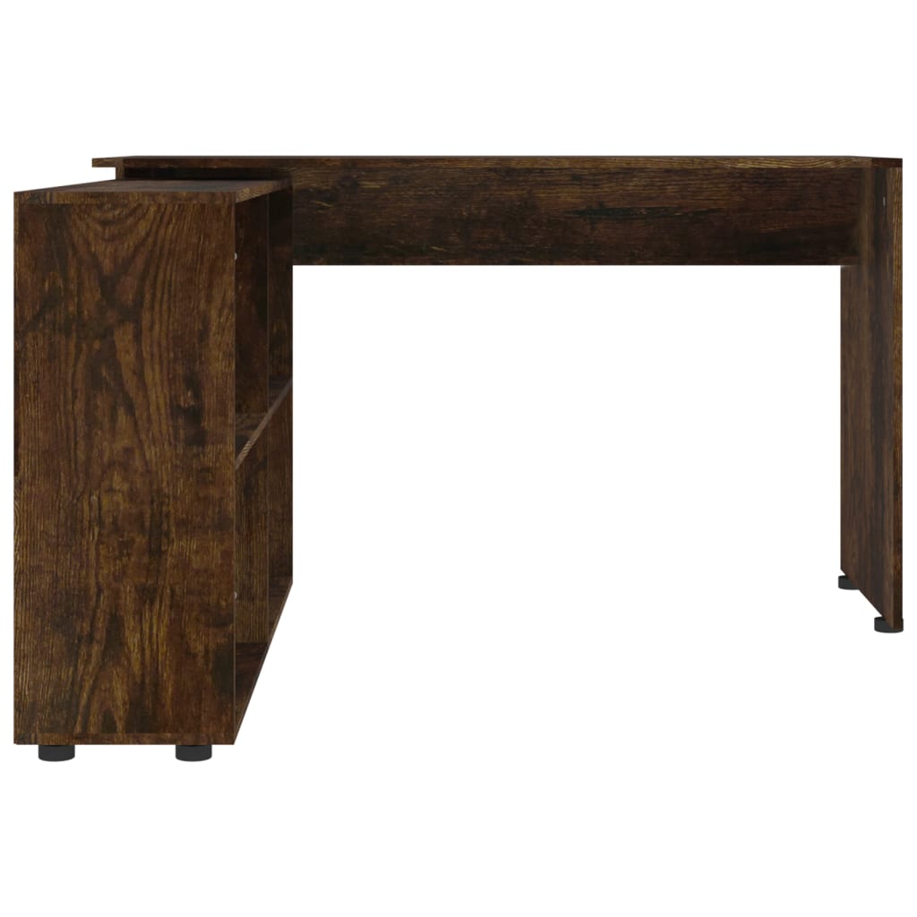 Smoked Oak Corner Desk - Engineered Wood, Space-Saving Design