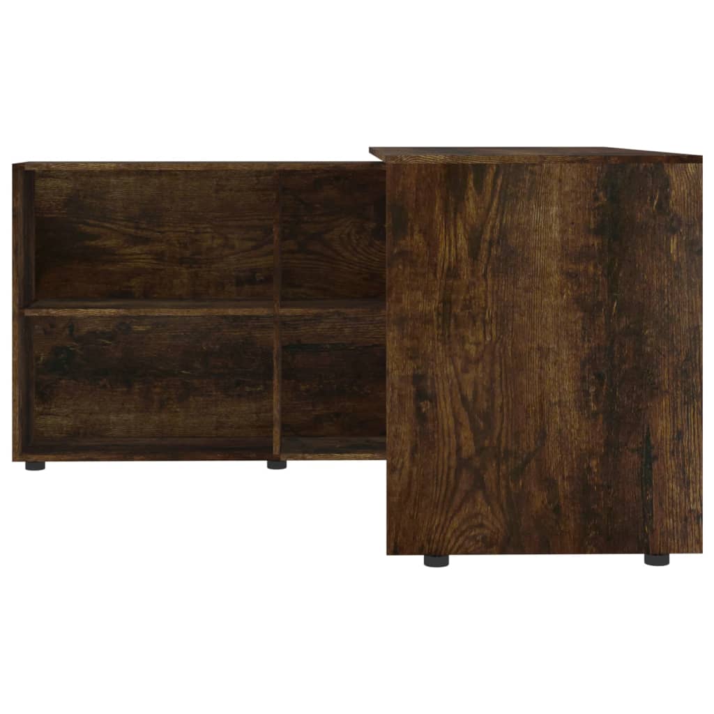 Smoked Oak Corner Desk - Engineered Wood, Space-Saving Design