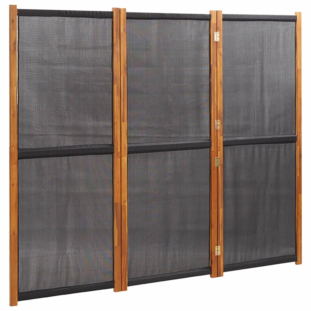 Sleek Black 3-Panel Room Divider - 210x180 cm Privacy Screen