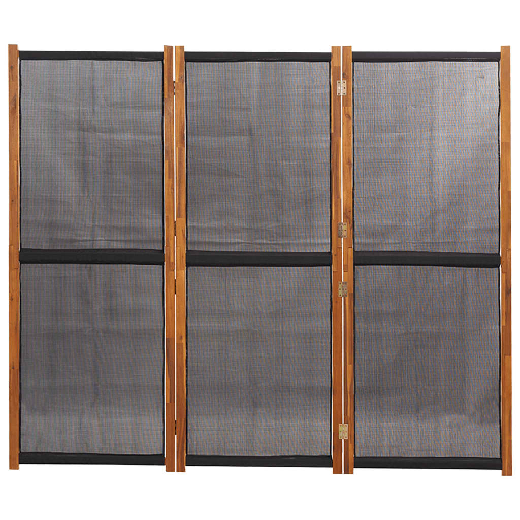 Sleek Black 3-Panel Room Divider - 210x180 cm Privacy Screen