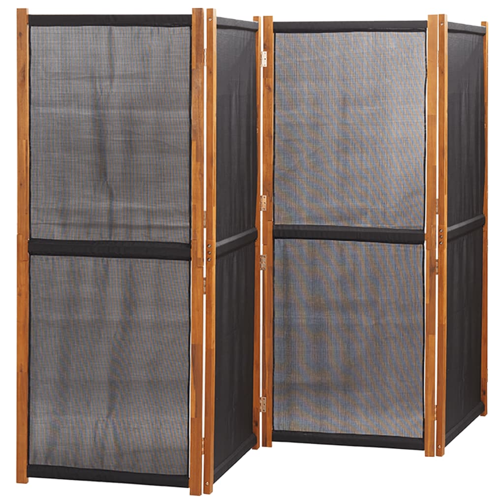 Elegant Black 4-Panel Room Divider - 280x180 cm Privacy Screen