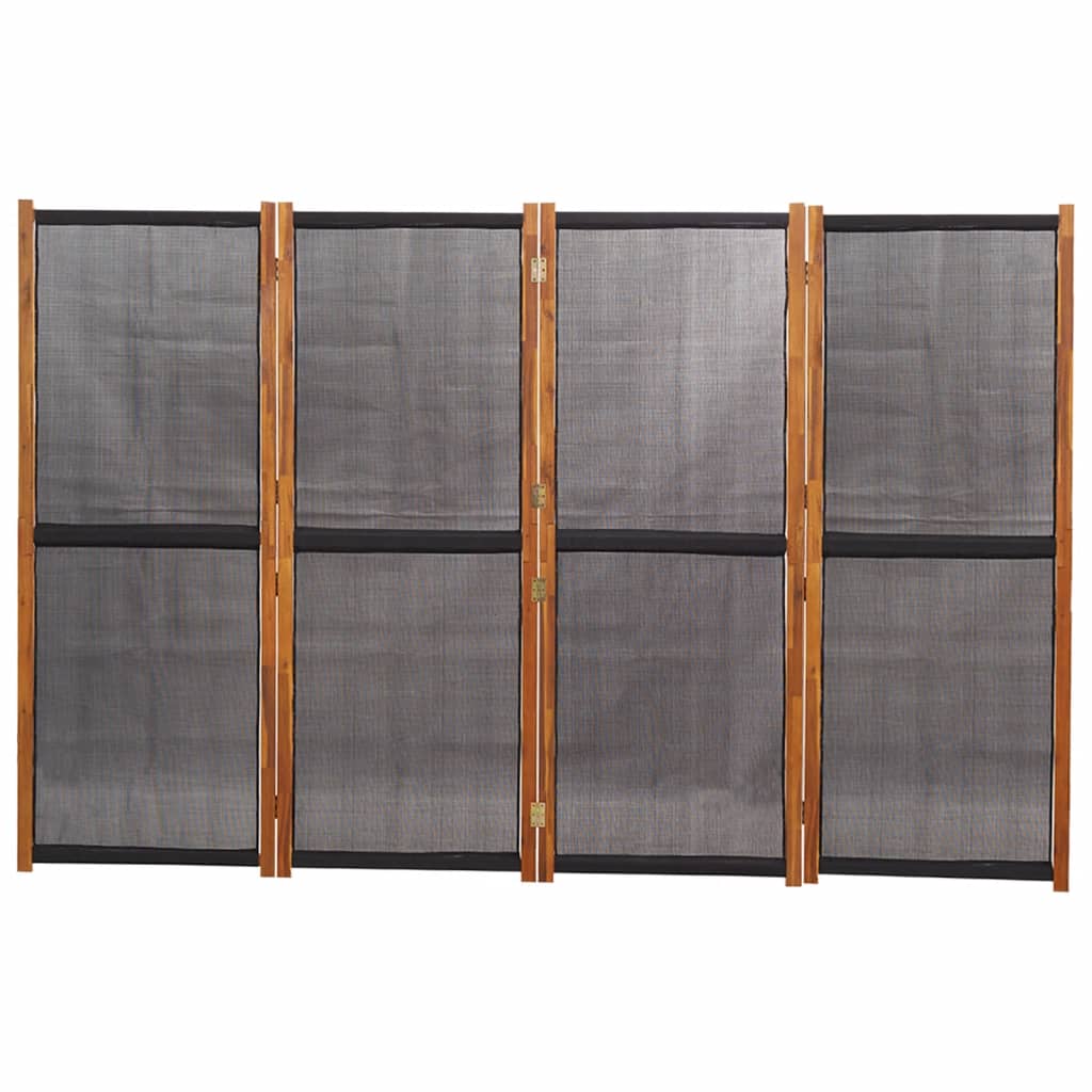 Elegant Black 4-Panel Room Divider - 280x180 cm Privacy Screen