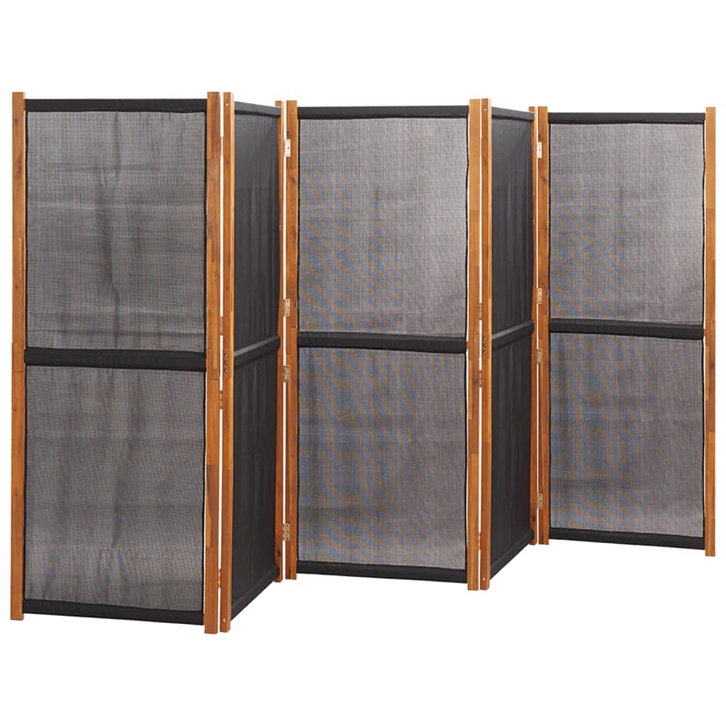 Elegant Black 5-Panel Room Divider - 350x180 cm Privacy Screen
