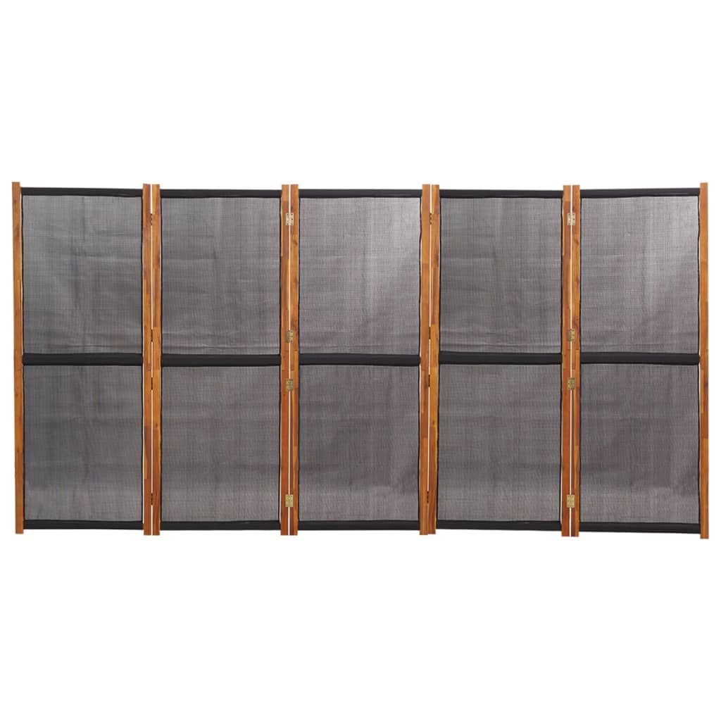Elegant Black 5-Panel Room Divider - 350x180 cm Privacy Screen