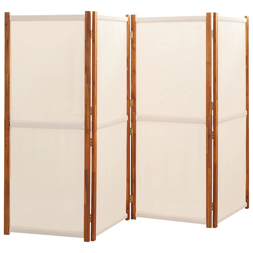 Cream White 4-Panel Room Divider - 280x180 cm, Elegant Privacy Solution
