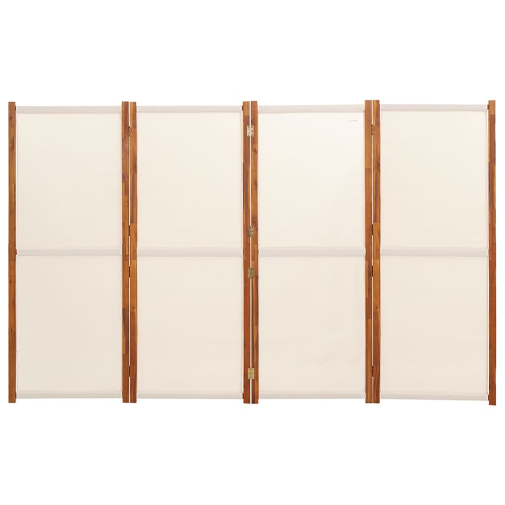 Cream White 4-Panel Room Divider - 280x180 cm, Elegant Privacy Solution