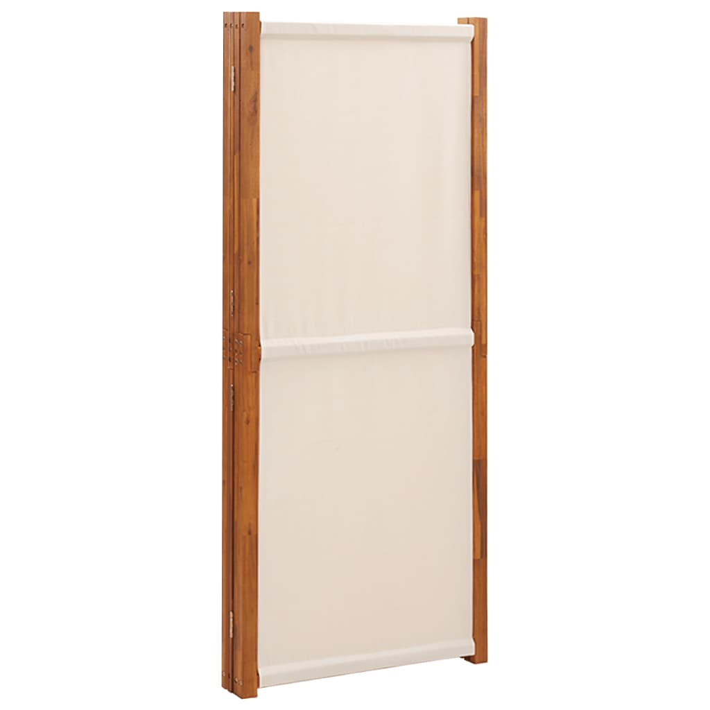 Cream White 4-Panel Room Divider - 280x180 cm, Elegant Privacy Solution