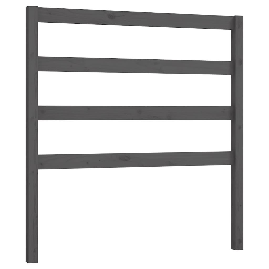 Bed Headboard Grey 81x4x100 cm Solid Wood Pine