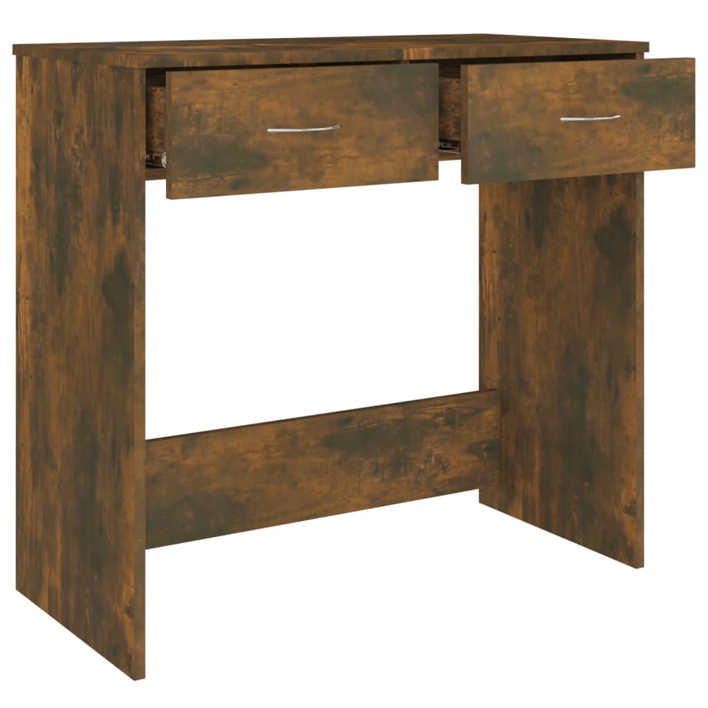 Elegant Desk in Smoked Oak - 80x40x75 cm Engineered Wood