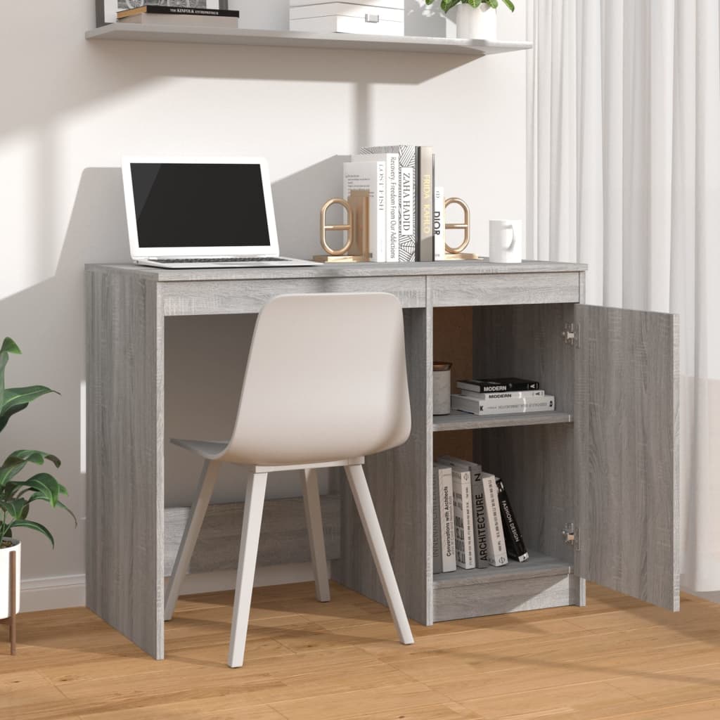 Compact Grey Sonoma Desk, Engineered Wood, 100x50x76 cm