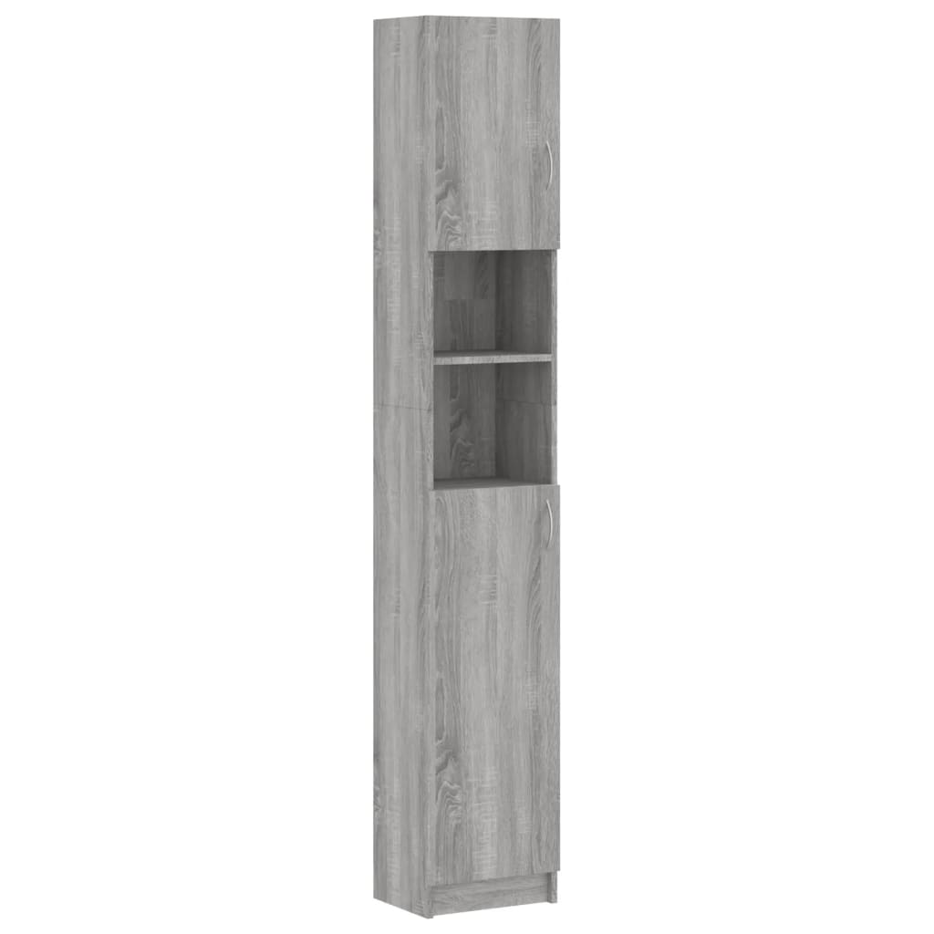Grey Sonoma Engineered Wood Bathroom Cabinet 32x25.5x190 cm