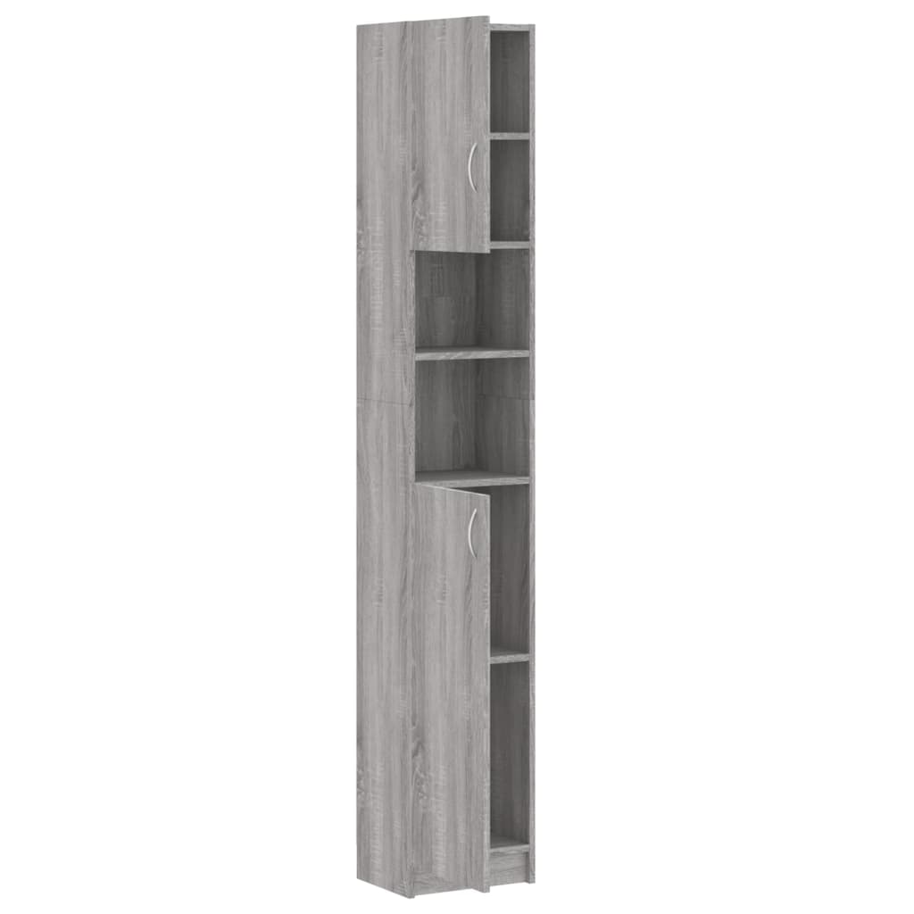 Grey Sonoma Engineered Wood Bathroom Cabinet 32x25.5x190 cm