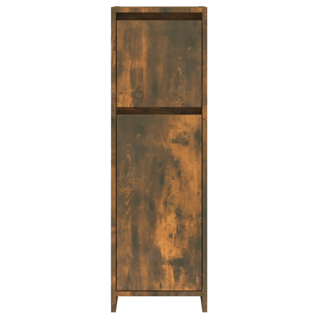 Smoked Oak Bathroom Cabinet - 30x30x95 cm Engineered Wood