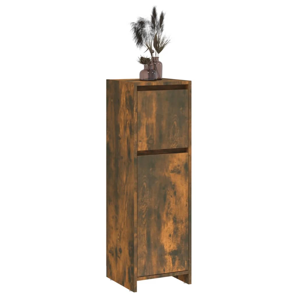 Smoked Oak Bathroom Cabinet - 30x30x95 cm Engineered Wood